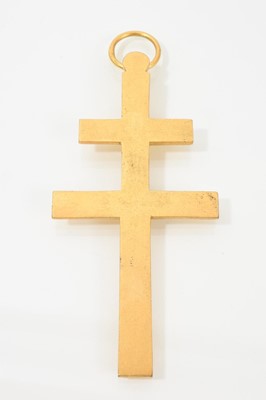 Lot 479 - Antique gilt metal Cross of Lorraine