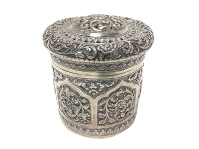 Lot 185 - 19th century Indian silver jar and cover