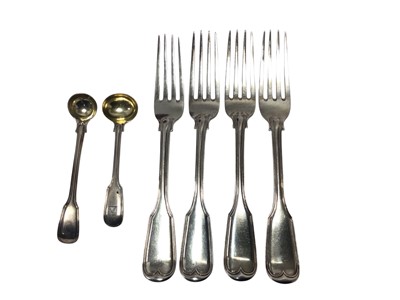 Lot 188 - Collection of silver fiddle and thread double struck cutlery