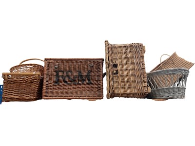 Lot 340 - Group of various wicker baskets including a Fortnum & Mason hamper
