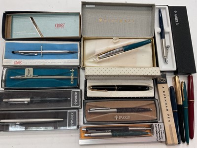 Lot 331 - Collection of various pens including Waterman's, Cross and mostly Parker
