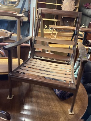 Lot 1356 - Pair of mid century teak armchairs