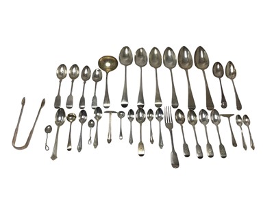 Lot 390 - Selection of miscellaneous Georgian and later silver flatware