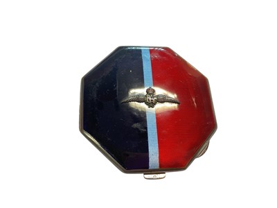 Lot 86 - 1930s silver and enamel RAF octagonal compact