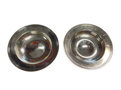 Lot 87 - Pair of silver armada dishes (London 1971), 8.5cm diameter