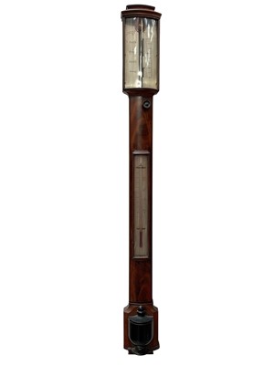 Lot 348 - Georgian mahogany stick barometer