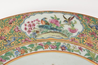 Lot 11 - Late 19th century Cantonese famille rose porcelain charger.