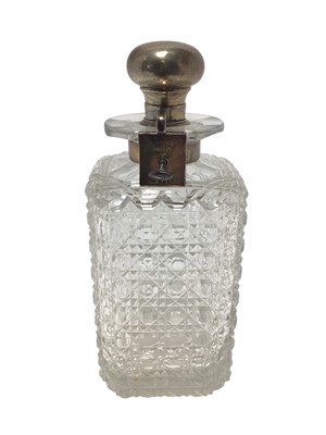 Lot 163 - Chapmans' patent silver mounted locking decanter with key.