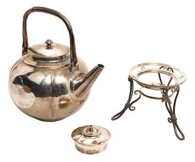 Lot 164 - American silver spirit kettle by Bigelow Kennard & Co. Boston.