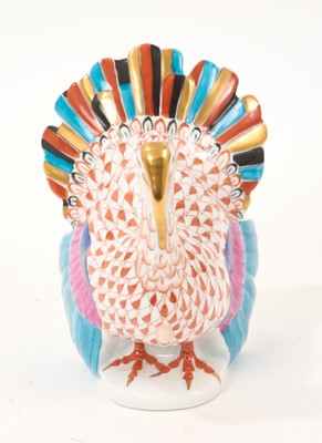 Lot 9 - Herend porcelain model of a Turkey, model 5077, 12.5cm high