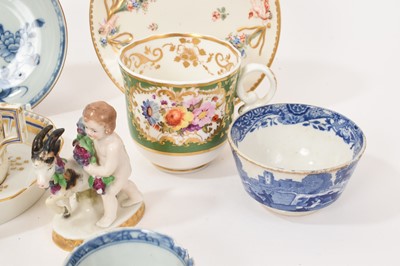Lot 6 - Group of 18th and 19th century English, continental and Chinese ceramics, including Nymphenburg, Samson, Naples, etc