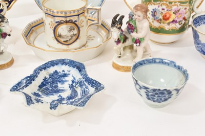 Lot 6 - Group of 18th and 19th century English, continental and Chinese ceramics, including Nymphenburg, Samson, Naples, etc