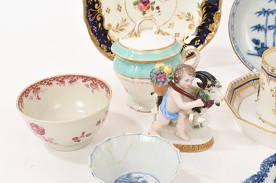 Lot 6 - Group of 18th and 19th century English, continental and Chinese ceramics, including Nymphenburg, Samson, Naples, etc