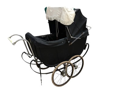 Lot 270 - Victorian baby's pram with black interior
