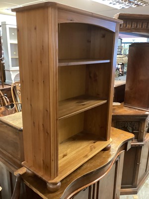 Lot 1379 - Modern pine open bookcase, 67cm wide, 28cm deep, 94cm high