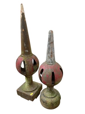 Lot 510 - Two cast iron railway signal finials, believed to be ex. Great Western Railway, 72 and 57cm in overall height, (2).