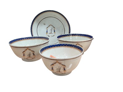 Lot 520 - Four pieces of 18th century Chinese export armorial porcelain, (4).
