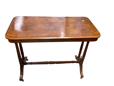 Lot 1395 - Victorian walnut stretcher table, 89.5cm x 44cm x 71.5cm high