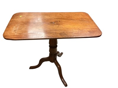Lot 1399 - Nineteenth century mahogany tilt top table, 82cm x 50cm x 70cm high