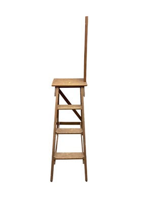 Lot 1402 - Early 20th century oak Diamond Ladder by Drew Clark & Co Ltd