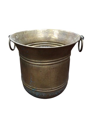 Lot 281 - Brass coal bucket with two ring handles