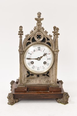 Lot 637 - Gothic revival mantel clock