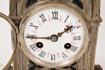 Lot 637 - Gothic revival mantel clock