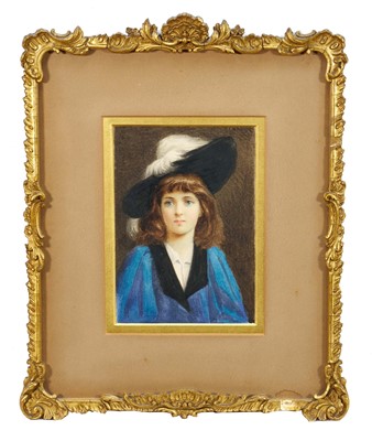 Lot 1013 - Kate E. Hill (act.1895-1898) three watercolours - Portraits of Pre-Raphelite Ladies