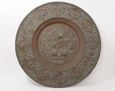 Lot 717 - Large 19th century Indian bronze / brass circular plaque