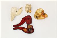 Lot 4130 - Finely Carsved 19th century novelty meerschaum...