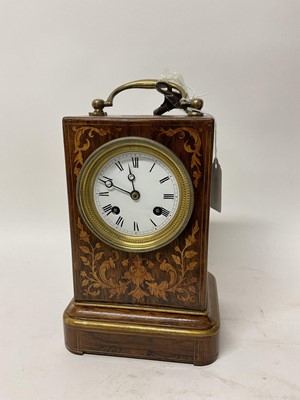 Lot 122 - 19th century French clock in rosewood inlaid case