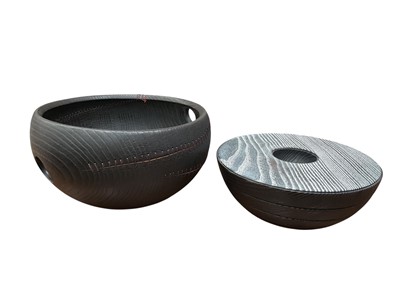 Lot 124 - Mike "Chai" Scott sculpture wooden bowl and another
