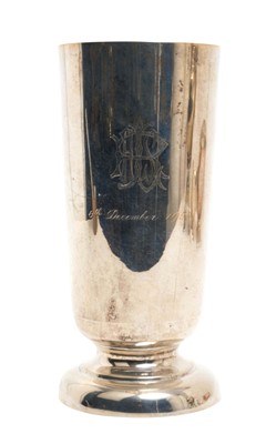 Lot 167 - Tall mug marked 'sterling'