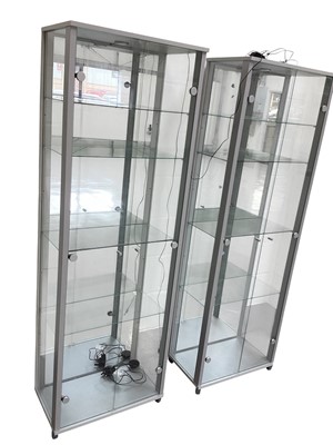 Lot 1428 - Pair of glass two door display cabinets