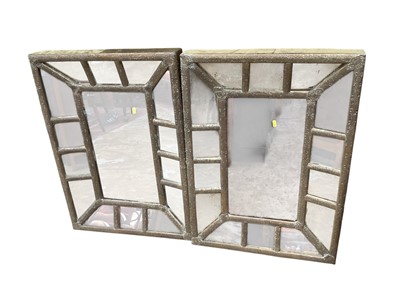 Lot 1432 - Pair of decorative brass framed wall mirrors, 60cm x 86cm