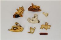 Lot 4135 - Group of small novelty Carsved meerschaum...