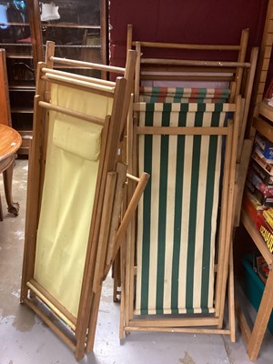 Lot 1439 - Six folding deckchairs