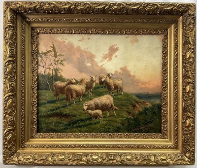 Lot 22 - Follower of Eugène Verboeckhoven (Belgian 1798-1881) oil on canvas - Sheep in a landscape, bearing signature and the date 1860, 40cm x 50cm, in orna...