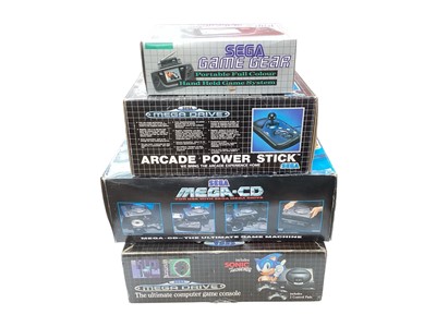 Lot 2200 - Group of vintage video games consoles, games, and accessories, including Sega Mega Drive, Sega Mega-CD, etc