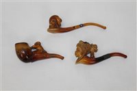 Lot 4136 - Unusual 19th century Carsved meerschaum pipe...