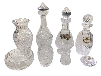 Lot 1138 - Three Waterford Crystal decanters with stoppers and other items