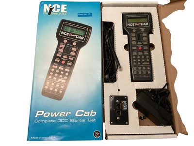 Lot 1882 - NCE Power Cab complete DCC starter set including Power Cab, International Power Supply 100-240v, Power Cab Panel, Hook Up cable & Hook Up cable for SB3a, plus copied reference manual & m...