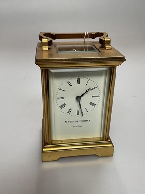 Lot 2406 - Matthew Norman, London, brass carriage clock