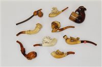 Lot 4138 - Collection of Carsved meerschaum cheroot...