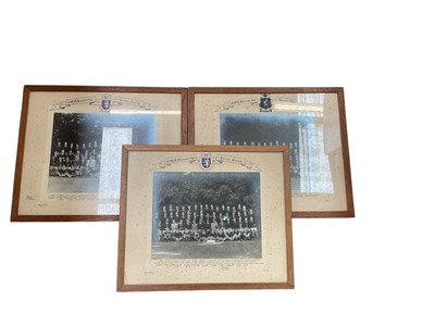 Lot 572 - Group of three 1930's Harrow School photographs in glazed oak frames, including one featuring John Profumo.