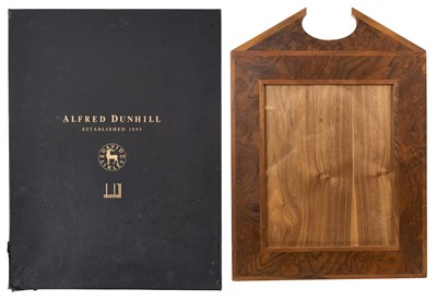 Lot 752 - David Linley for Alfred Dunhill, impressive walnut and mahogany photograph frame with easel support and original box, 41 x 30cm overall.