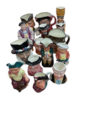 Lot 574 - Four Royal Doulton character jugs, together with other Toby and character jugs, (qty).