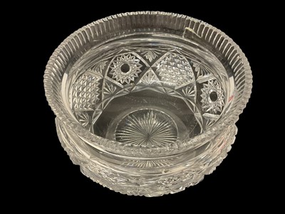 Lot 86 - Good quality 19th century cut glass bowl, with everted rim, on a fitted bronze stand with classical decoration, 21.5cm diameter at the top