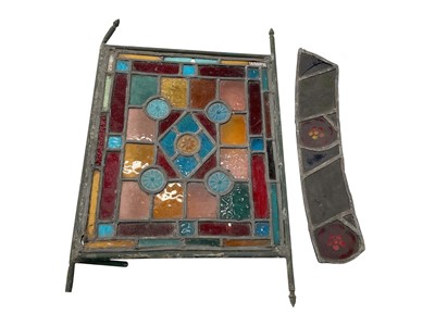 Lot 372 - Stained glass panel and one other piece (2)