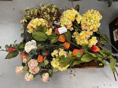 Lot 373 - Collection of artificial flowers, including wreaths